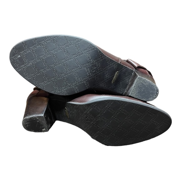 Vionic Womens Trinity Ankle Boots Booties Brown Leather Heeled Buckles 8 - Picture 8 of 10